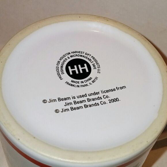 Vintage Jim Bean Bourbon Ceramic Coffee Cup-Set Of 2-2000-Double Sided-10 oz - Picture 7 of 8